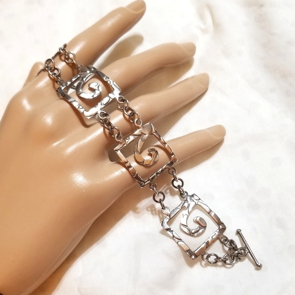 Vtg Modernist 925 Sterling Mexico Bracelet